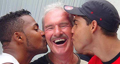 senior gay men cumming together in threesome